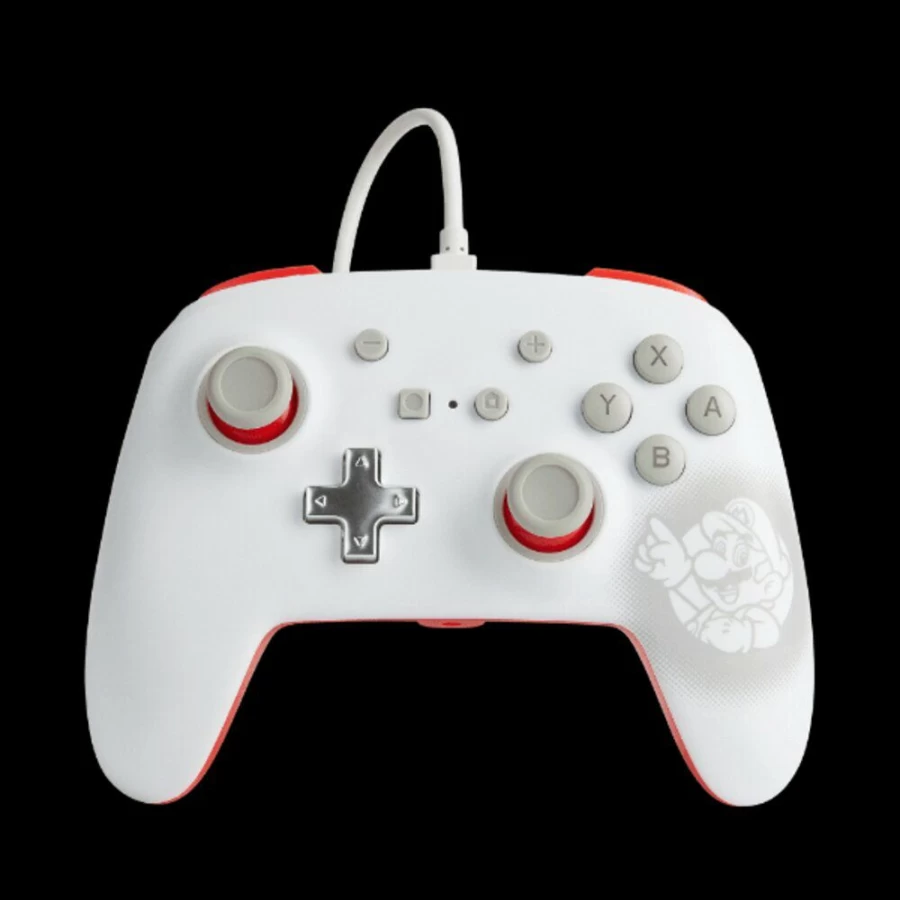 PowerA Enhanced Wired Controller for Nintendo Switch - Mario White Edition
