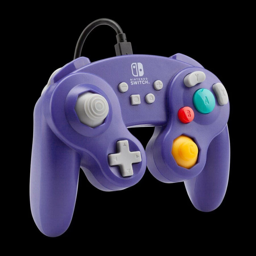 PowerA Purple Wired Controller for Nintendo Switch - GameCube Style Design