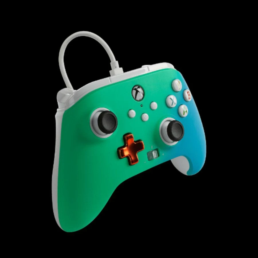 PowerA Enhanced Wired Gaming Controller for Xbox Series X|S - Seafoam Fade Design, Ergonomic Grip, Custom Buttons, 3.5mm Audio Jack