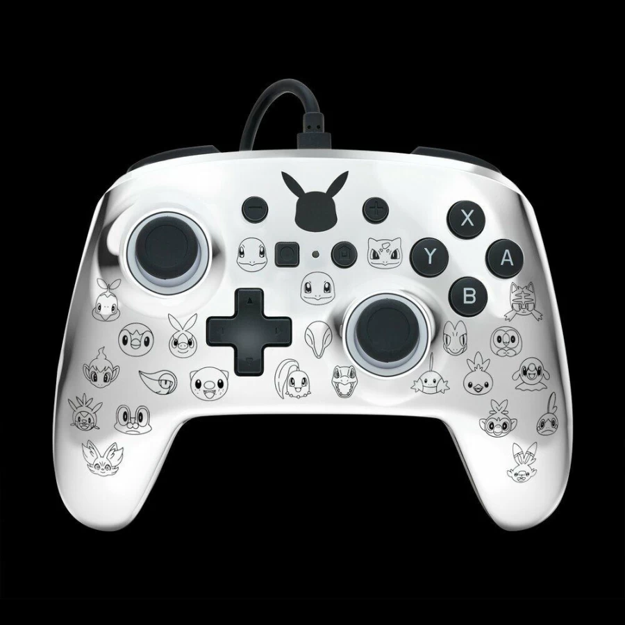 PowerA Enhanced Wired Controller for Nintendo Switch - Pikachu Black & Silver Edition