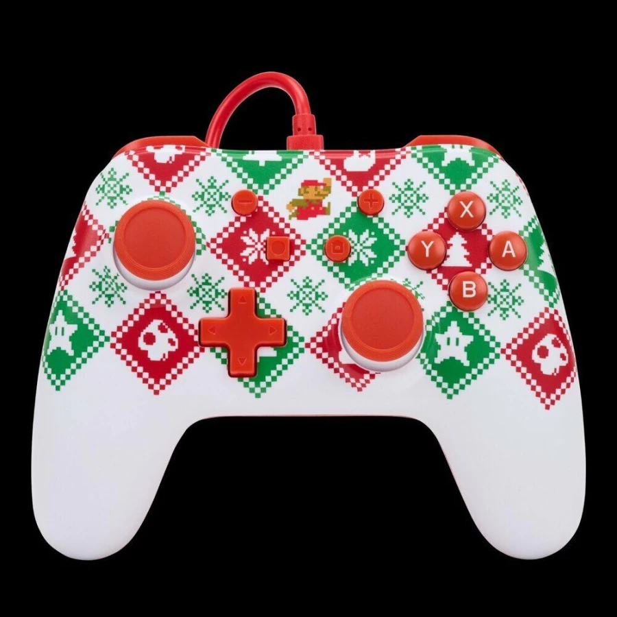 PowerA Mario Holiday Sweater Wired Controller for Nintendo Switch - Officially Licensed