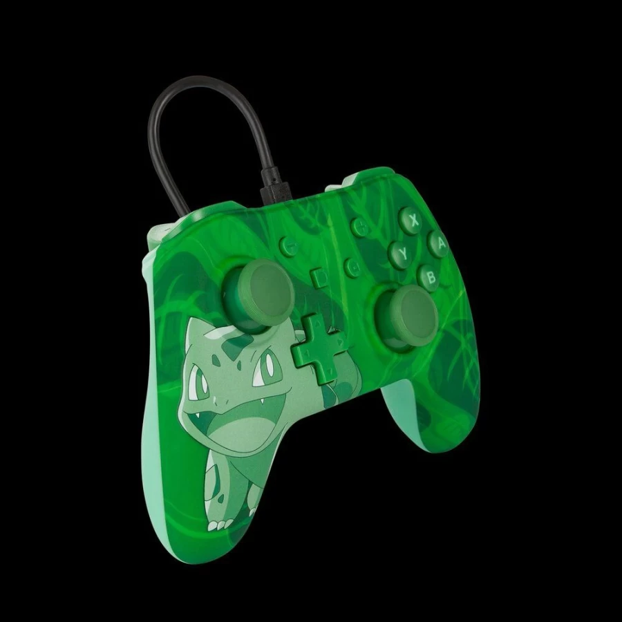 PowerA Wired Controller for Nintendo Switch - Pokemon Bulbasaur Design, Ergonomic Gamepad with Overgrow Theme, Officially Licensed
