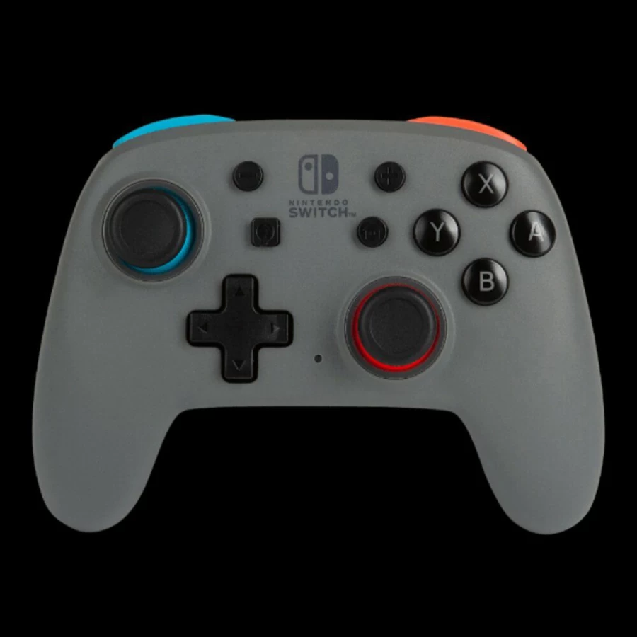PowerA Nano Enhanced Wireless Pro Controller for Nintendo Switch - Grey & Neon Blue