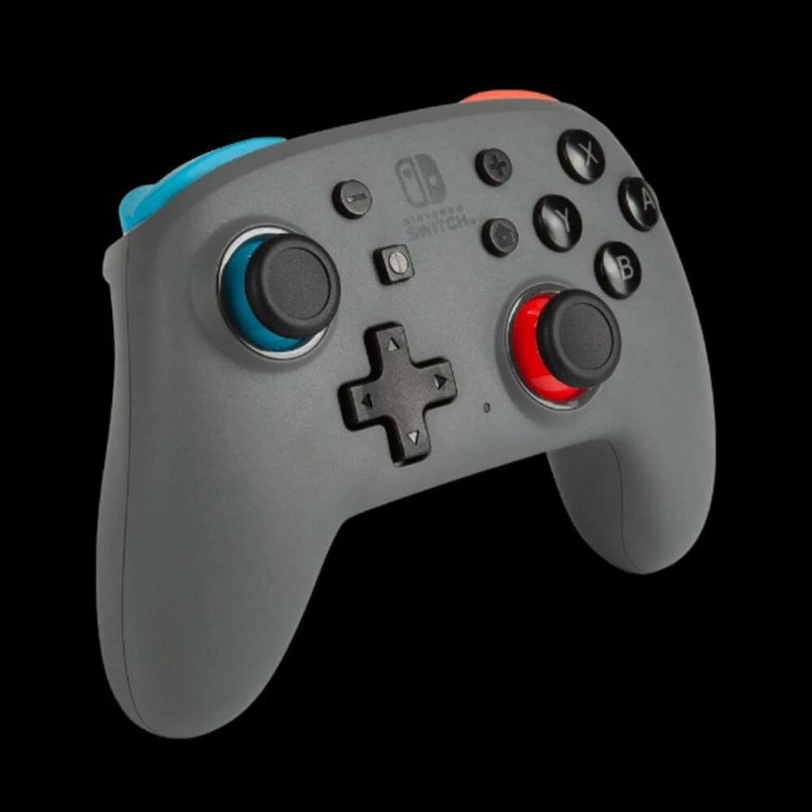 PowerA Nano Enhanced Wireless Pro Controller for Nintendo Switch - Grey & Neon Blue