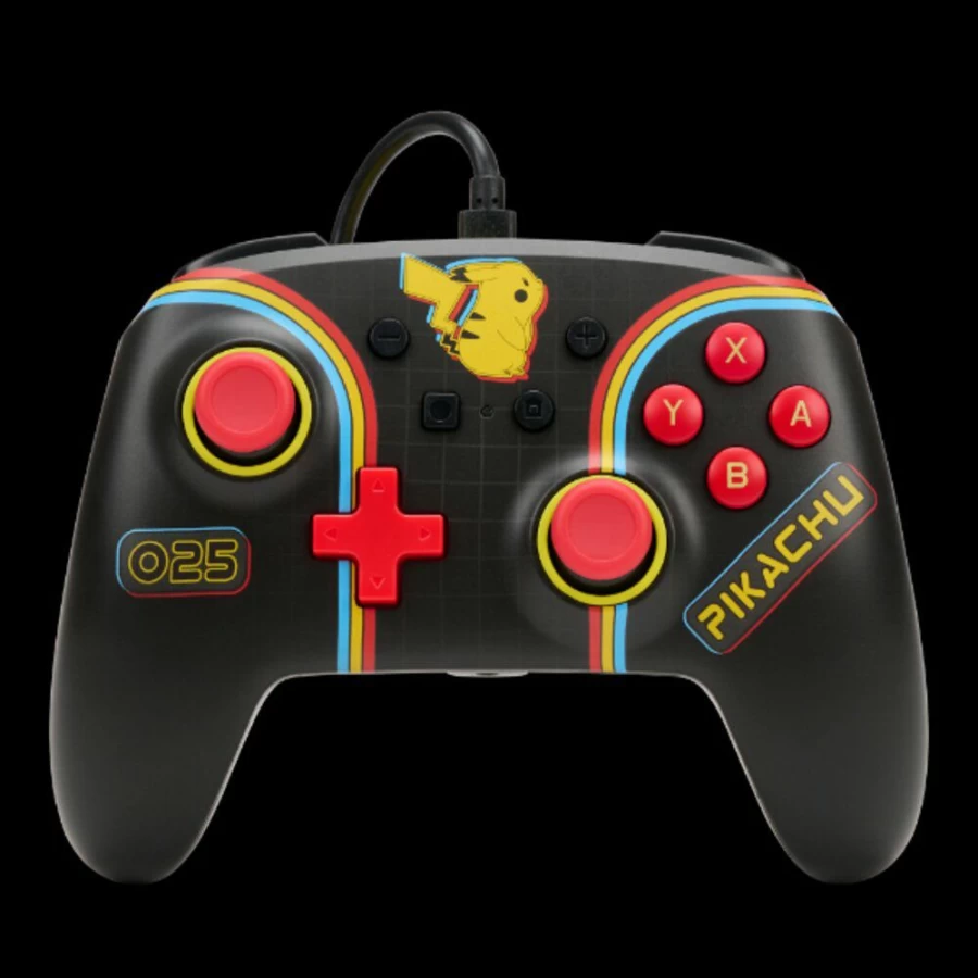 PowerA Enhanced Wired Controller for Nintendo Switch - Pikachu Arcade Style Gaming Gamepad
