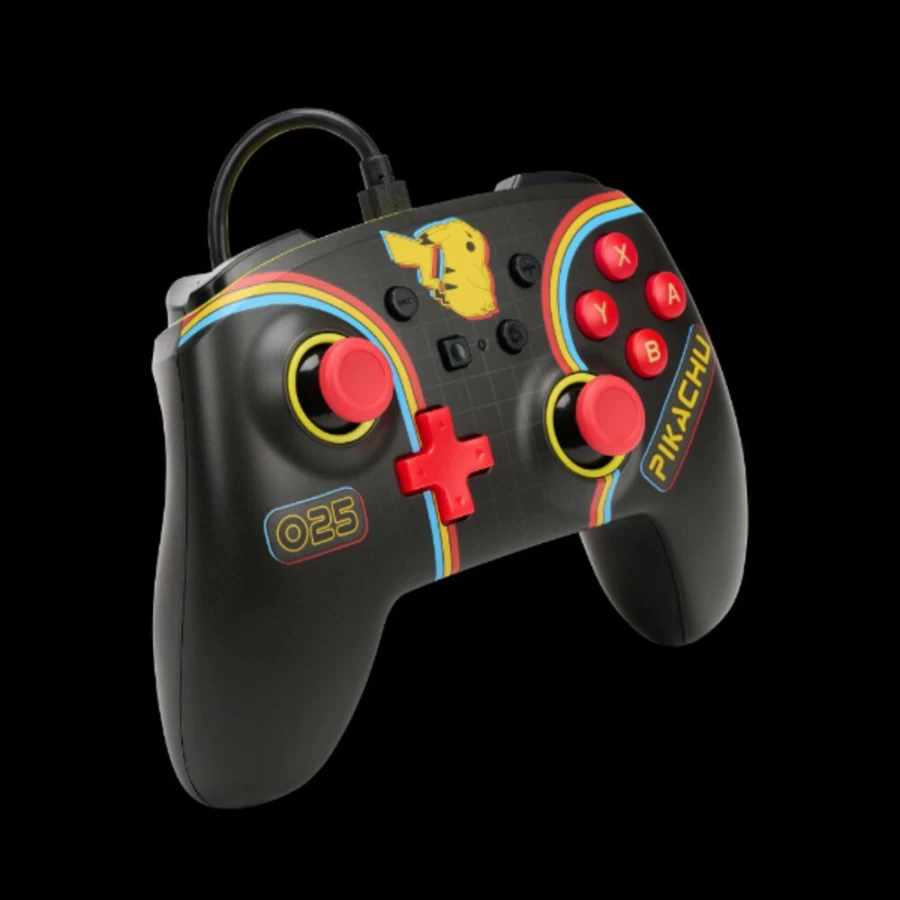 PowerA Enhanced Wired Controller for Nintendo Switch - Pikachu Arcade Style Gaming Gamepad