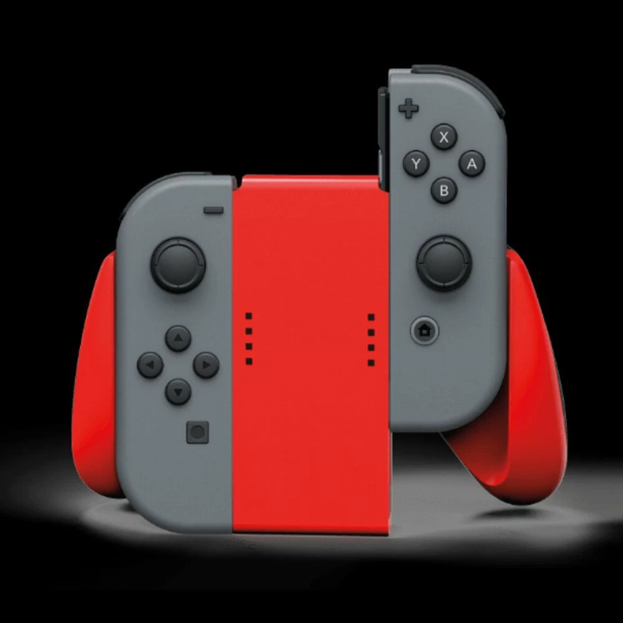 PowerA Red Joy-Con Comfort Grip for Nintendo Switch - Enhanced Ergonomic Handle Controller