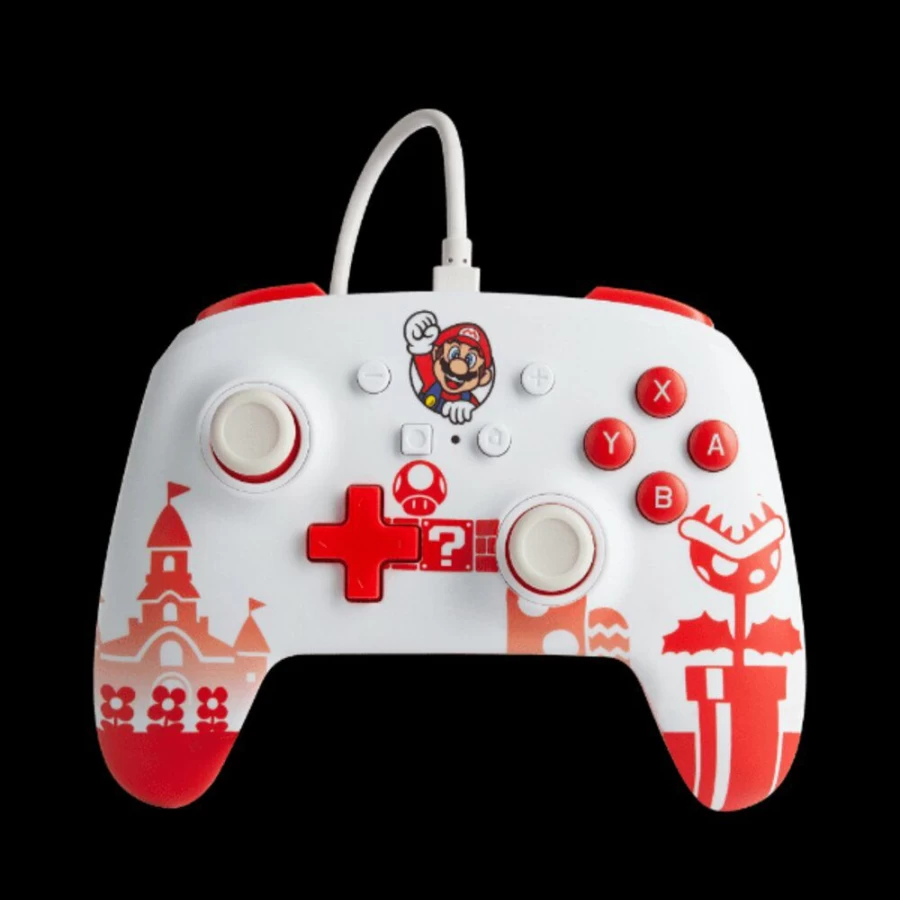 PowerA Enhanced Wired Controller for Nintendo Switch - Mario Red/White Official Licensed