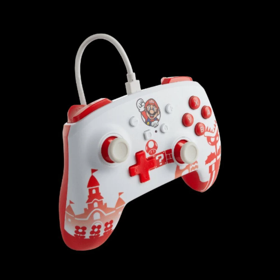 PowerA Enhanced Wired Controller for Nintendo Switch - Mario Red/White Official Licensed