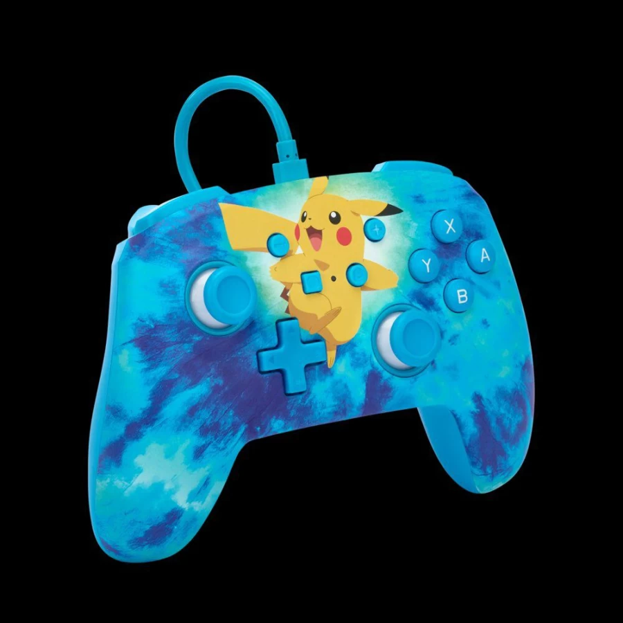 PowerA Enhanced Wired Controller for Nintendo Switch - Tie Dye Pikachu Design