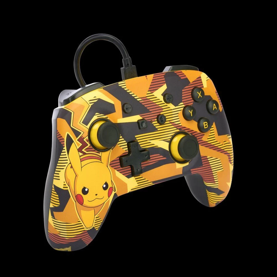 PowerA Enhanced Wired Controller for Nintendo Switch - Camo Storm Pikachu Design - Officially Licensed