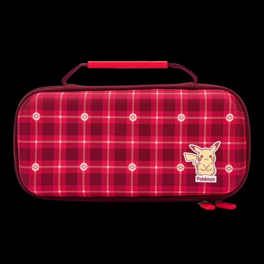 PowerA Pikachu Plaid Red Protective Case for Nintendo Switch OLED, Switch, and Switch Lite